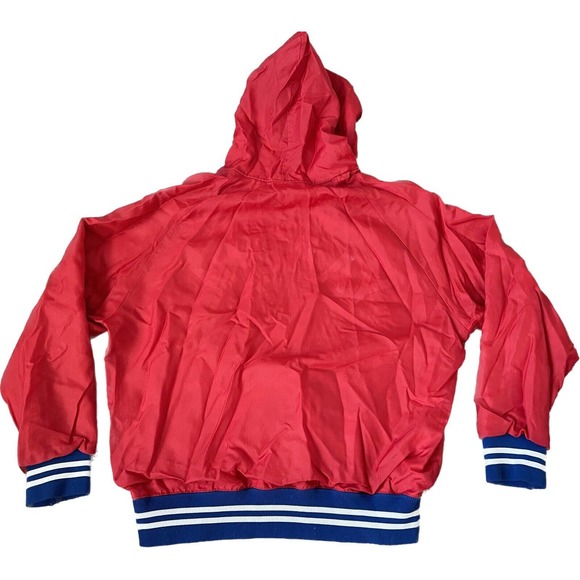 Vintage 80s Harv-Al Red Large 1/2 Zip USA Pullover Hooded Windbreaker Jacket VTG - Picture 2 of 7